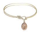 Divine Mercy Eye Hook Bangle Bracelet - Gold-Filled Charm 9366GF