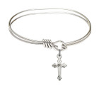 Cross Eye Hook Bangle Bracelet - Sterling Silver Charm 2531SS