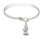 Praying Girl Eye Hook Bangle Bracelet - Sterling Silver Charm 4262SS