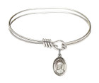 St Edward The Confessor Eye Hook Bangle Bracelet - Sterling Silver Charm 9026SS