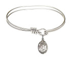 St John The Baptist Eye Hook Bangle Bracelet - Sterling Silver Charm 9054SS