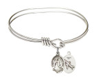 St Joseph of Cupertino Eye Hook Bangle Bracelet - Sterling Silver Charm 9057SS