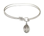 St Joseph Eye Hook Bangle Bracelet - Sterling Silver Charm 9058SS