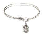 St Sebastian Eye Hook Bangle Bracelet - Sterling Silver Charm 9100SS