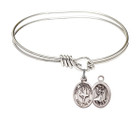St Christopher - Dance Eye Hook Bangle Bracelet - Sterling Silver Charm 9143SS