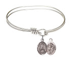 St Sebastian - Ice Hockey Eye Hook Bangle Bracelet - Sterling Silver Charm 9165SS St Sebastian - Ice Hockey Eye Hook Bangle Bracelet - Sterling Silver Charm 9165SS