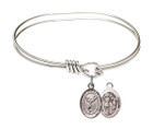St Sebastian - Cheerleading Eye Hook Bangle Bracelet - Sterling Silver Charm 9170SS