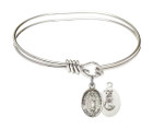 Our Lady of Guadalupe Eye Hook Bangle Bracelet - Sterling Silver Charm 9206SS