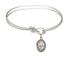 Blessed Pier Giorgio Frassati Eye Hook Bangle Bracelet - Sterling Silver Charm 9278SS