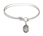 St Aedan of Ferns Eye Hook Bangle Bracelet - Sterling Silver Charm 9293SS