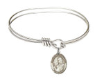 St Finnian of Clonard Eye Hook Bangle Bracelet - Sterling Silver Charm 9308SS