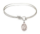 St Adrian of Nicomedia Eye Hook Bangle Bracelet - Sterling Silver Charm 9353SS