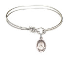 St John Berchmans Eye Hook Bangle Bracelet - Sterling Silver Charm 9370SS