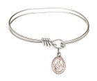 St Margaret of Scotland Eye Hook Bangle Bracelet - Sterling Silver Charm 9407SS St Margaret of Scotland Eye Hook Bangle Bracelet - Sterling Silver Charm 9407SS