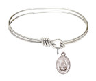 St Jadwigan of Poland Eye Hook Bangle Bracelet - Sterling Silver Charm 9434SS