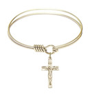 Heart - Chalice Round Eye Hook Bangle Bracelet - Gold-Filled Charm - 6.25 Inch 3148SS/GF Heart - Chalice Round Eye Hook Bangle Bracelet - Gold-Filled Charm - 6.25 Inch 3148SS/GF