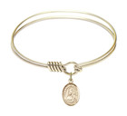 Our Lady of Loretto Round Eye Hook Bangle Bracelet - Gold-Filled Charm - 6.25 Inch 9082GF