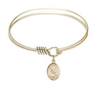 St Zita Round Eye Hook Bangle Bracelet - Gold-Filled Charm - 6.25 Inch 9244GF