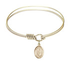 St Aaron Round Eye Hook Bangle Bracelet - Gold-Filled Charm - 6.25 Inch 9254GF