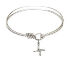 St Brigid Cross Round Eye Hook Bangle Bracelet - Sterling Silver Charm - 6.25 Inch 0291SS St Brigid Cross Round Eye Hook Bangle Bracelet - Sterling Silver Charm - 6.25 Inch 0291SS