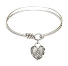 Our Lady of Guadalupe Heart Round Eye Hook Bangle Bracelet - Sterling Silver Charm - 6.25 Inch 3408SS Our Lady of Guadalupe Heart Round Eye Hook Bangle Bracelet - Sterling Silver Charm - 6.25 Inch 3408SS