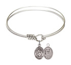 St Christopher - Air Force Round Eye Hook Bangle Bracelet - Sterling Silver Charm - 6.25 Inch 9022SS1 St Christopher - Air Force Round Eye Hook Bangle Bracelet - Sterling Silver Charm - 6.25 Inch 9022SS1