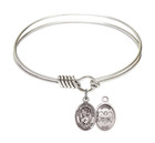 St Christopher - NatL Guard Round Eye Hook Bangle Bracelet - Sterling Silver Charm - 6.25 Inch 9022SS5 St Christopher - NatL Guard Round Eye Hook Bangle Bracelet - Sterling Silver Charm - 6.25 Inch 9022SS5