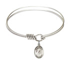 St Robert Bellarmine Round Eye Hook Bangle Bracelet - Sterling Silver Charm - 6.25 Inch 9096SS St Robert Bellarmine Round Eye Hook Bangle Bracelet - Sterling Silver Charm - 6.25 Inch 9096SS