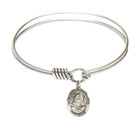 St Edburgan of Winchester Round Eye Hook Bangle Bracelet - Sterling Silver Charm - 6.25 Inch 9324SS St Edburgan of Winchester Round Eye Hook Bangle Bracelet - Sterling Silver Charm - 6.25 Inch 9324SS