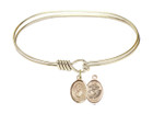 St Christopher - Marines Eye Hook Bangle Bracelet - Gold-Filled Charm 9022GF4