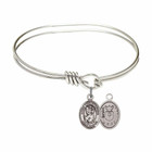 St Christopher - Air Force Eye Hook Bangle Bracelet - Sterling Silver Charm 9022SS1 St Christopher - Air Force Eye Hook Bangle Bracelet - Sterling Silver Charm 9022SS1