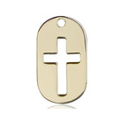 Bliss Manufacturing Inc Cut Out Cross Dog Tag Pendant - 14kt Gold 2 Sizes Bliss Manufacturing Inc Cut Out Cross Dog Tag Pendant - 14kt Gold 2 Sizes
