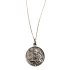 St. Cecilia Medal - Sterling Silver 1/2" Round Antique Replica Pendant St. Cecilia Medal - Sterling Silver 1/2" Round Antique Replica Pendant