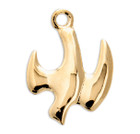 Front of Gold Polished Dove Pendant