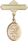 Personalized Baby Badge - Engraved Badge Pin with St. Agatha Charm