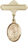Personalized Baby Badge - Engraved Badge Pin with St. Louise de Marillac Charm