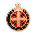 Back of Gold, Black & Red St. Benedict Medal.
