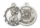 St Christopher Coast Guard Medal - Sterling Silver 7/8 x 3/4 Round Pendant 0192SS3 St Christopher Coast Guard Medal - Sterling Silver 7/8 x 3/4 Round Pendant 0192SS3