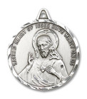 Extra Large Scapular Medal - Sterling Silver 1 3/8 x 1 1/4 Round Pendant 0203SSS Extra Large Scapular Medal - Sterling Silver 1 3/8 x 1 1/4 Round Pendant 0203SSS