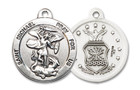 St Michael Air Force Medal - Sterling Silver 7/8 x 3/4 Round Pendant 0342SS1 St Michael Air Force Medal - Sterling Silver 7/8 x 3/4 Round Pendant 0342SS1