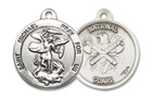 St Michael National Guard Medal - Sterling Silver 7/8 x 3/4 Round Pendant 0342SS5 St Michael National Guard Medal - Sterling Silver 7/8 x 3/4 Round Pendant 0342SS5