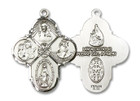 Large 4-Way Medal - Sterling Silver 1 1/8 x 7/8 Pendant 0478SS Large 4-Way Medal - Sterling Silver 1 1/8 x 7/8 Pendant 0478SS