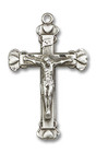 Large Crucifix With Hearts Pendant - Sterling Silver 1 1/8 x 5/8 0620SS Large Crucifix With Hearts Pendant - Sterling Silver 1 1/8 x 5/8 0620SS