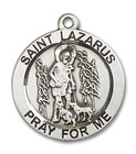 St Lazarus Medal - Sterling Silver 3/4 x 3/4 Round Pendant 4059SS St Lazarus Medal - Sterling Silver 3/4 x 3/4 Round Pendant 4059SS