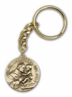St Anthony Keychain - Gold Finish
