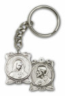 Immaculate Heart/Sacred Heart Keychain - Silver Finish