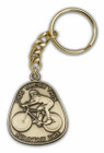 God Bless This Mountain Bike Keychain - Gold Finish
