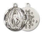 Miraculous Medal - Sterling Silver 7/8 x 3/4 Round Pendant 0017MSS Miraculous Medal - Sterling Silver 7/8 x 3/4 Round Pendant 0017MSS