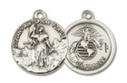 St Joan of Arc Marines Medal - Sterling Silver 7/8 x 3/4 Round Pendant 0193SS4 St Joan of Arc Marines Medal - Sterling Silver 7/8 x 3/4 Round Pendant 0193SS4