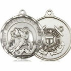 Extra Large St Michael Coast Guard Medal - Sterling Silver 1 3/8 x 1 1/4 Round Pendant 0201SS3 Extra Large St Michael Coast Guard Medal - Sterling Silver 1 3/8 x 1 1/4 Round Pendant 0201SS3